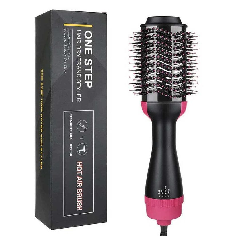 One Step Hot Air Brush 4 In 1 Hair Dryer, Straightener, Curler And Volumizer