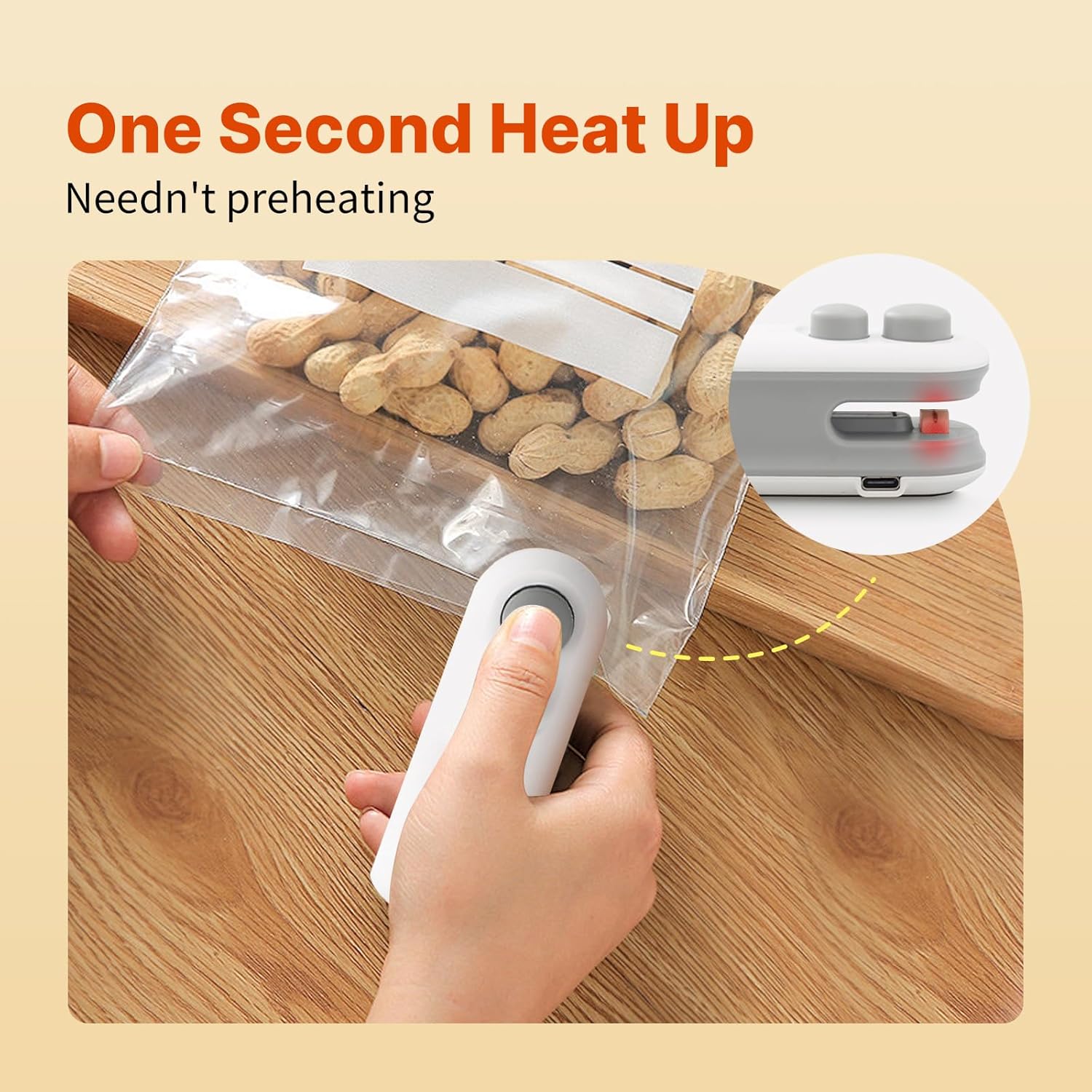 Portable Mini Bag Sealer - Handheld Heat Sealer for Food Storage