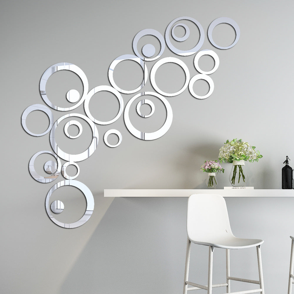 Acrylic Ring Mirror Wall Decor - Golden/Silver